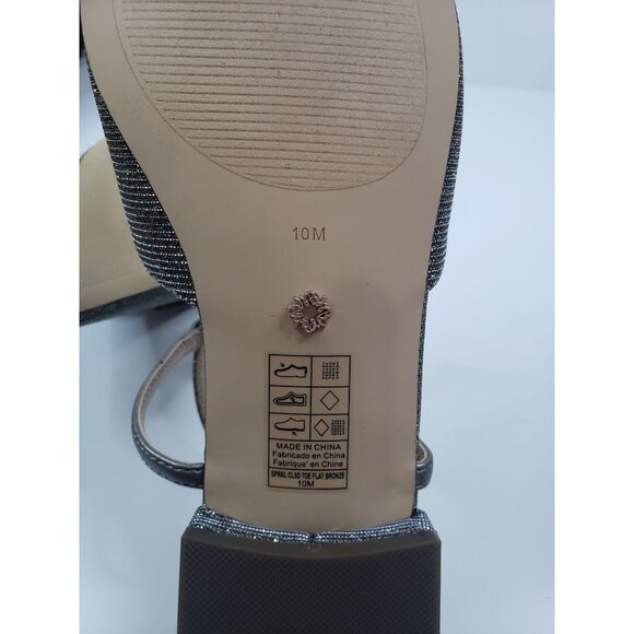 White House Black Market Sparkle Closed Toe Flats in Bronze - Size 10 - Picture 6 of 8